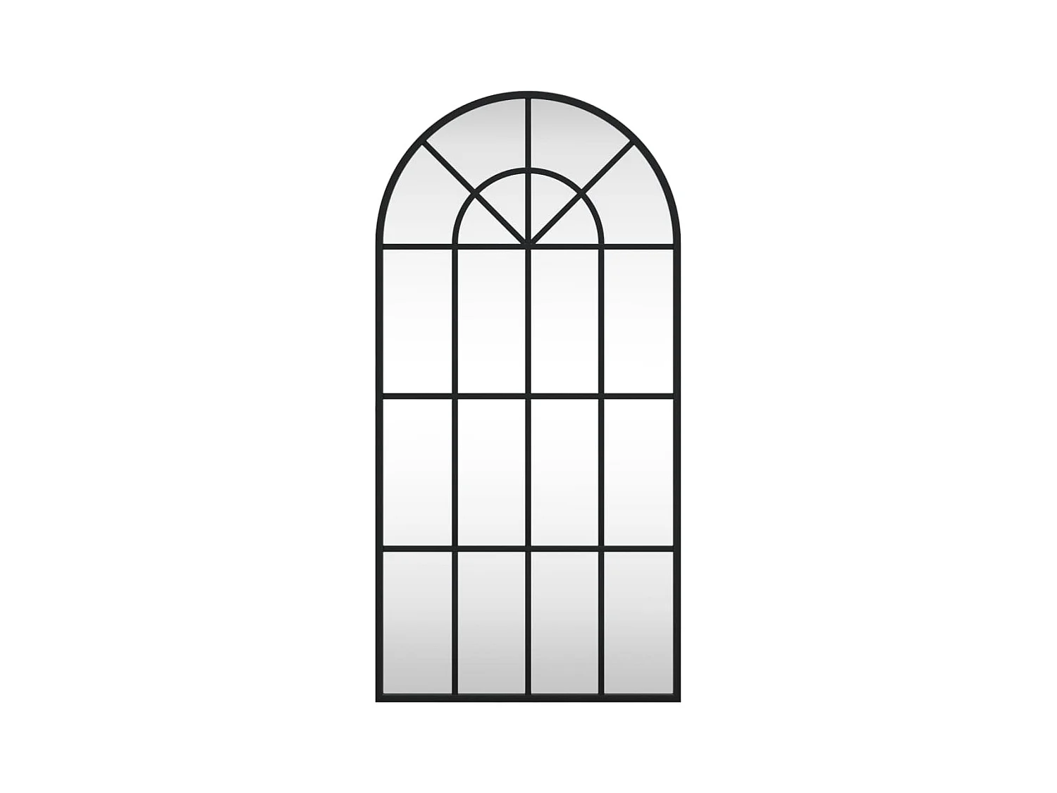 Specchio da Parete Nero 40x80 cm Arco in Ferro
