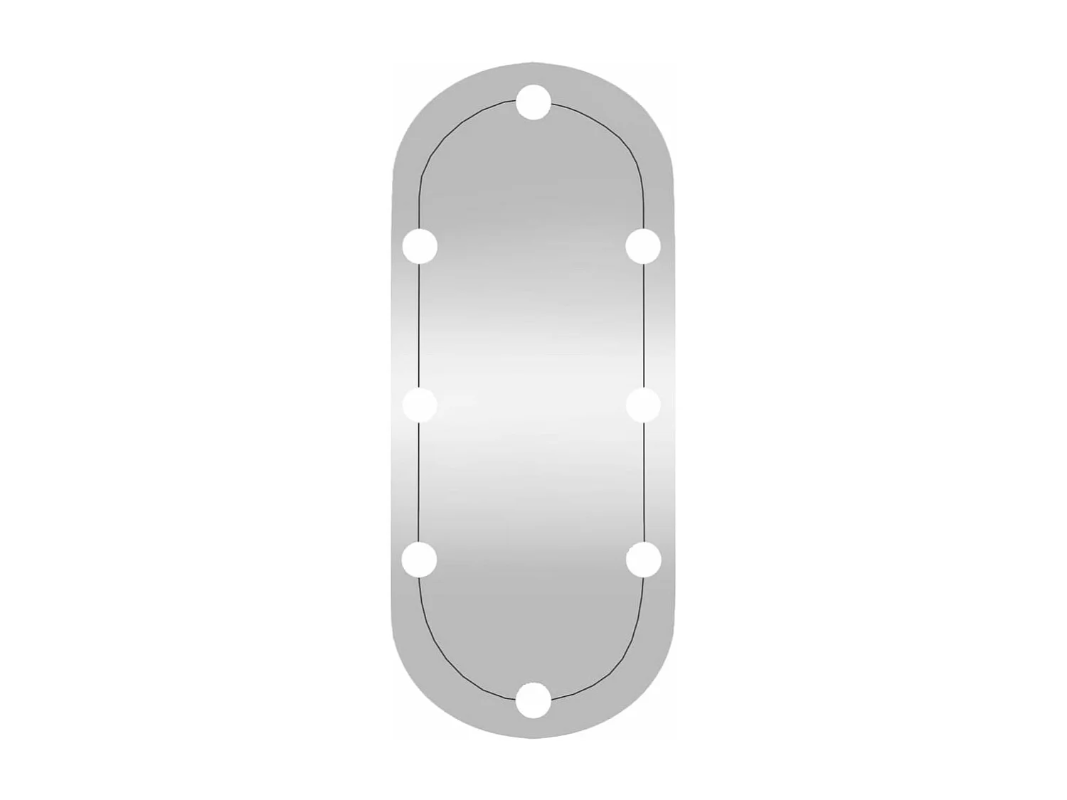 Espejo de pared ovalado con luces LED vidrio 30x70 cm