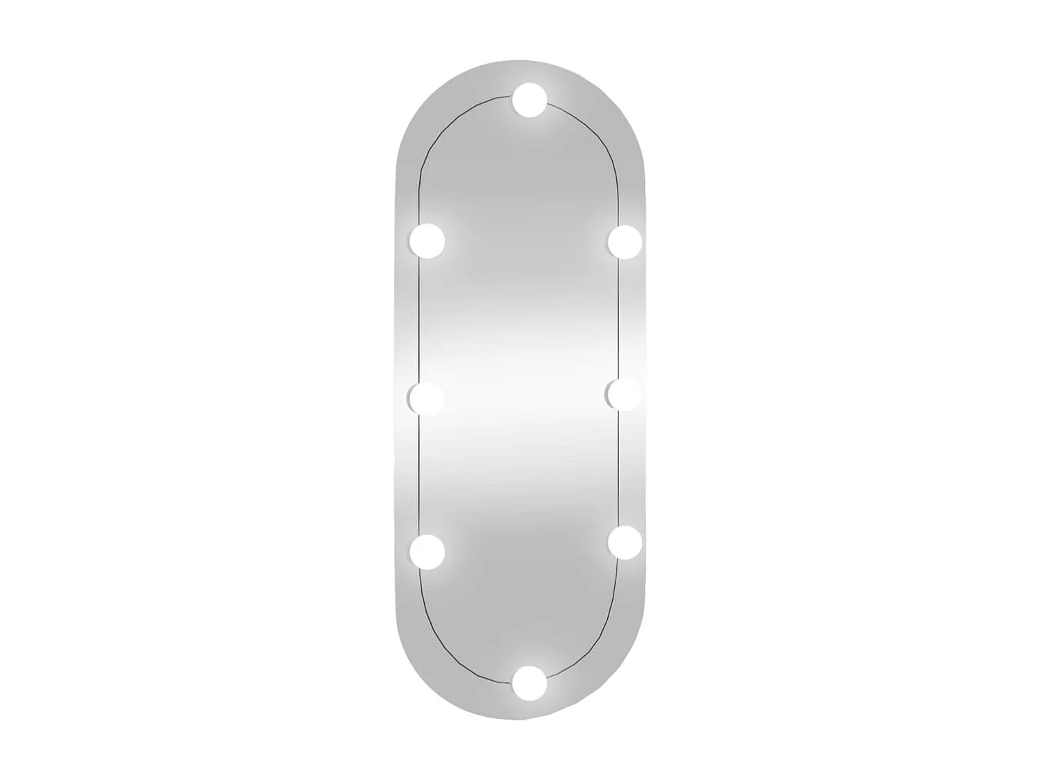 Espejo de pared ovalado con luces LED vidrio 30x70 cm