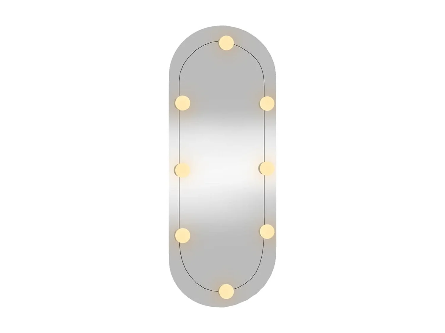 Espejo de pared ovalado con luces LED vidrio 30x70 cm