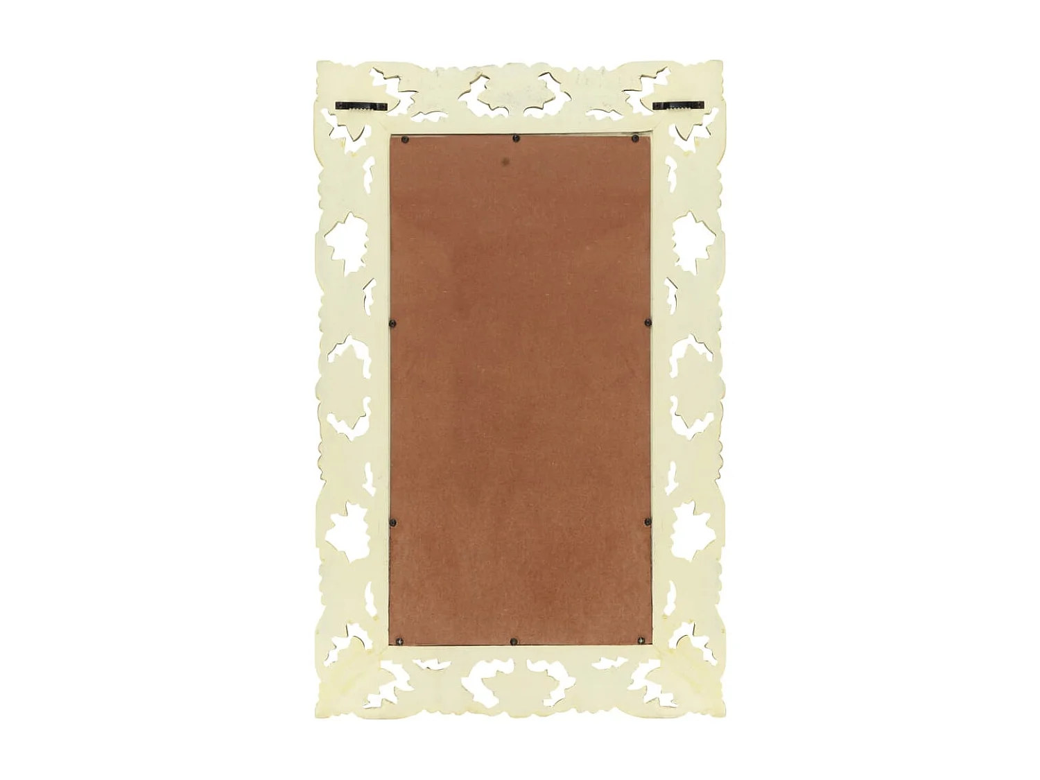 Espelho esculpido à mão 80x50 cm mangueira maciça branco