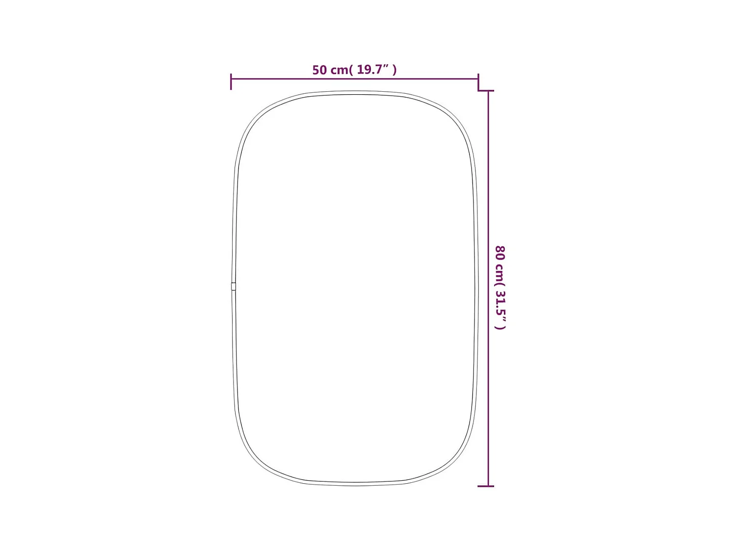 Espejo de pared dorado 80x50 cm