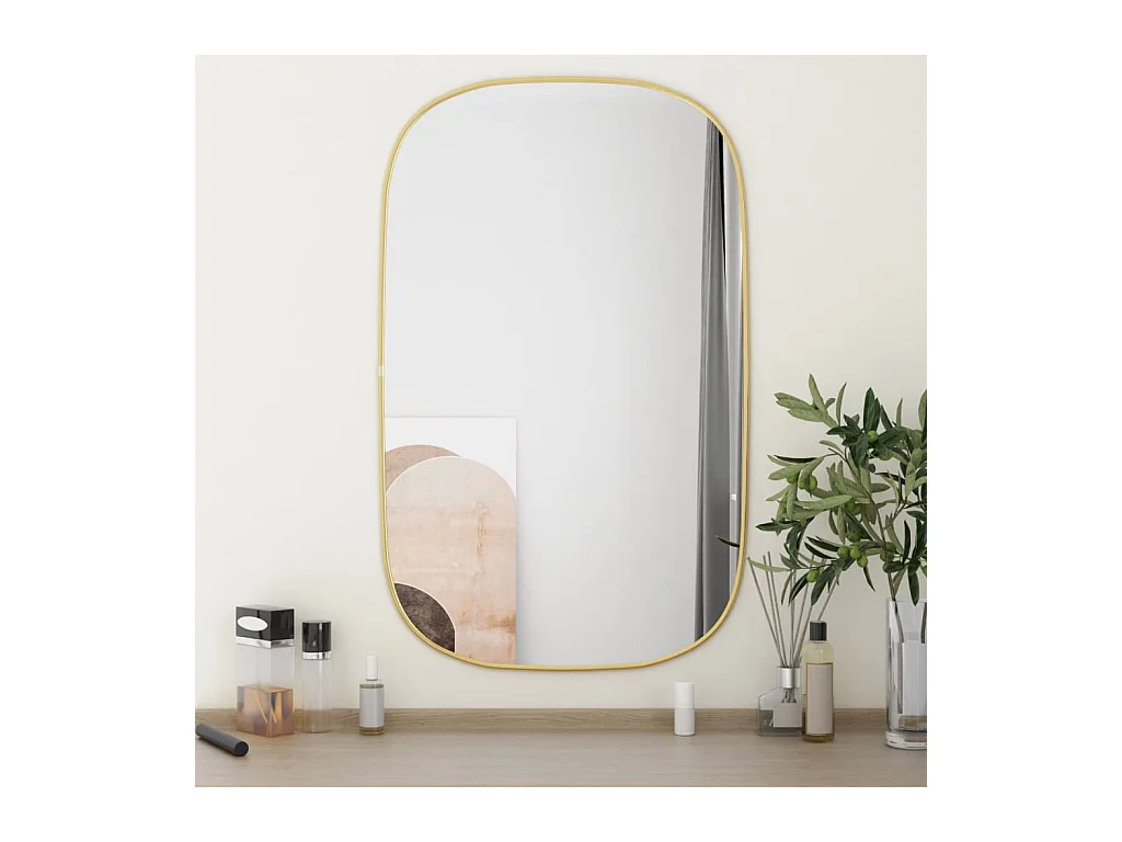 Espejo de pared dorado 80x50 cm