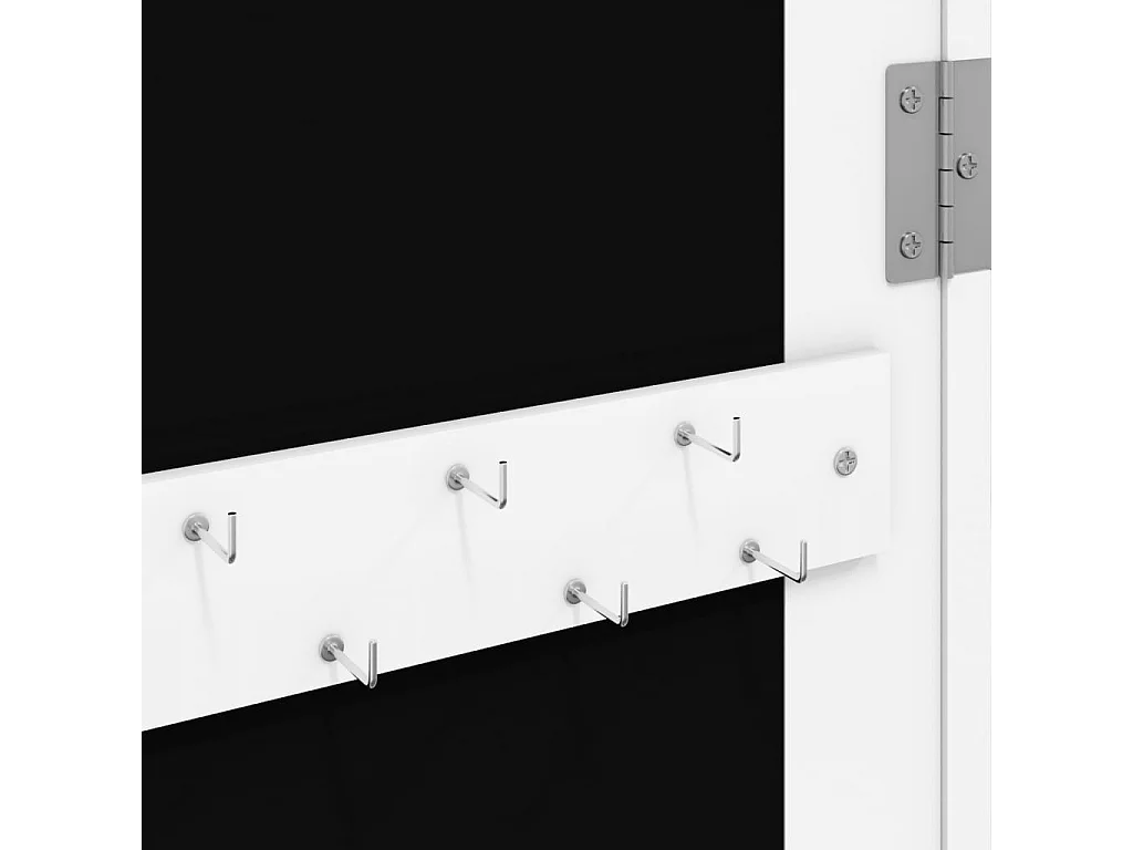 Armadio Portagioie con Specchio a Muro Bianco 37,5x10x106 cm