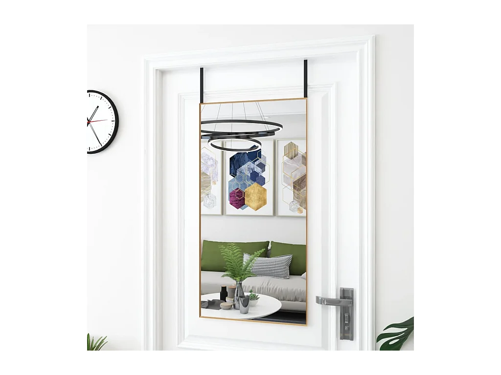 Espejo de puerta cristal y aluminio dorado 50x100 cm