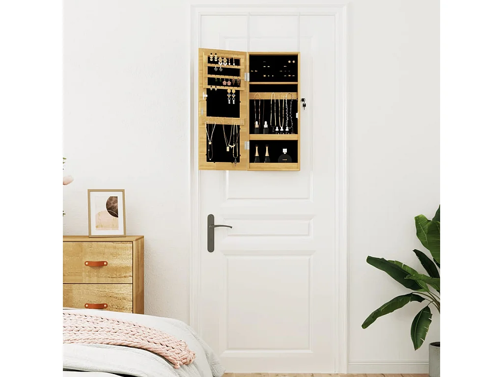 Armoire à bijoux avec miroir murale 30 x 8,5 x 67 cm
