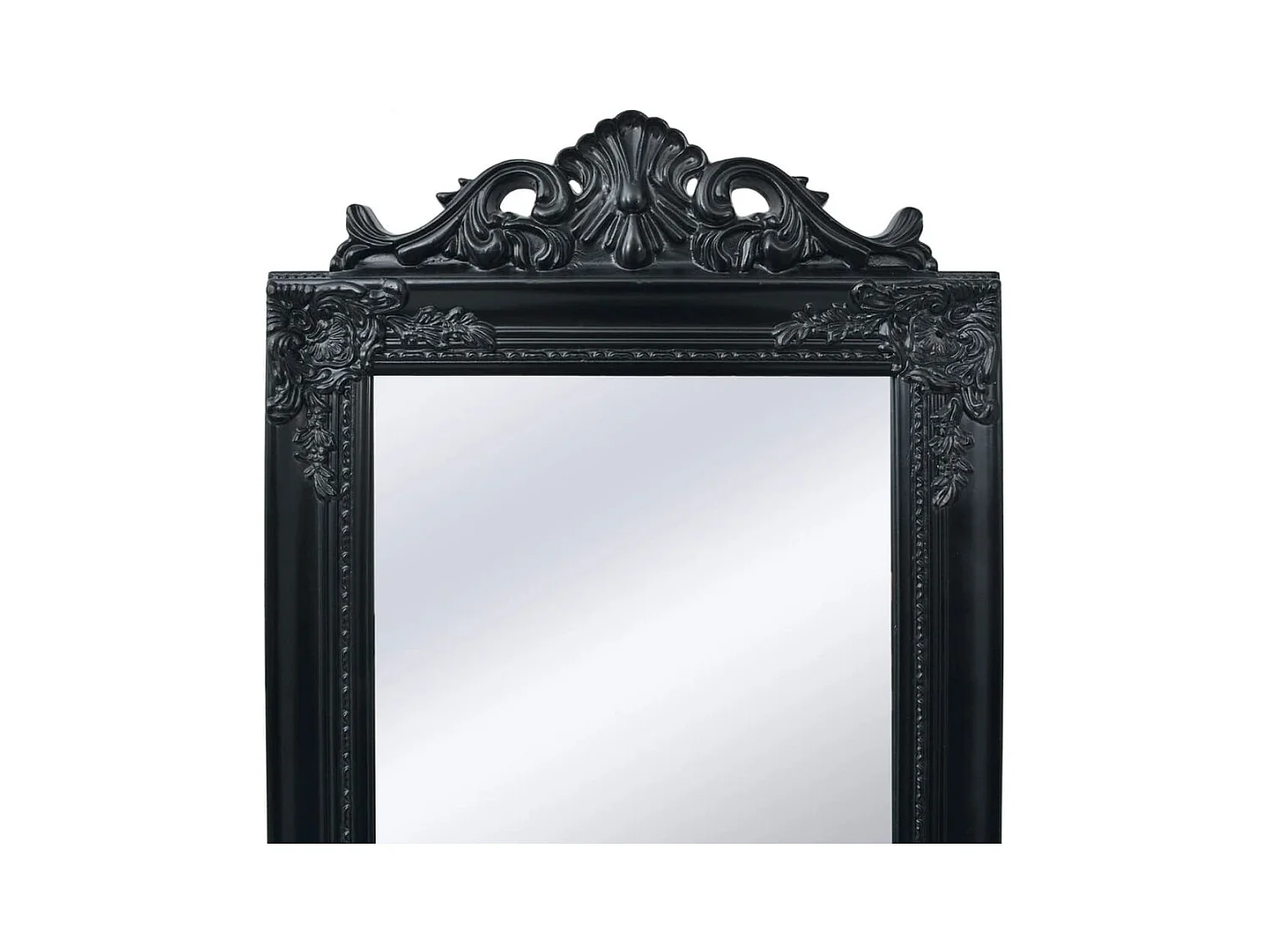 Espejo de pie estilo barroco negro 160x40 cm