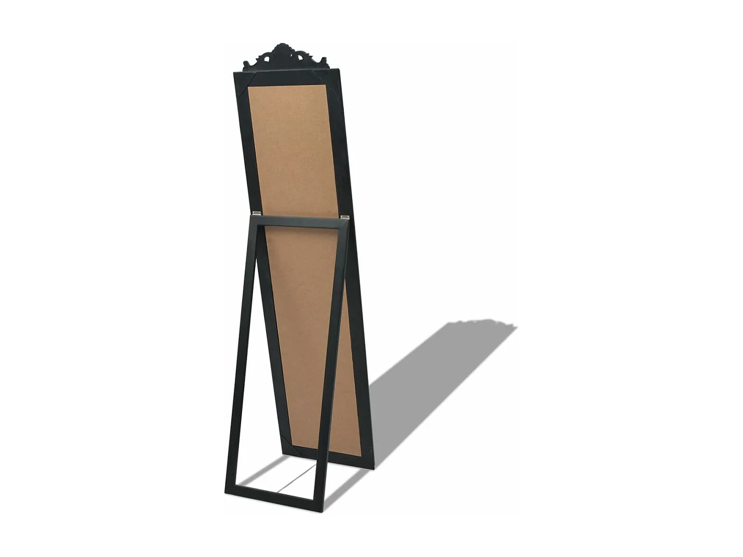 Specchio Autoportante Stile Barocco 160x40 cm Nero