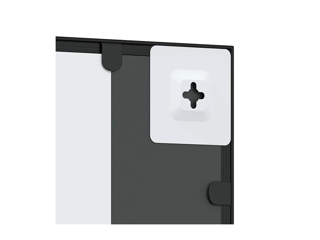 Espejo de pared rectangular de hierro negro 50x100 cm