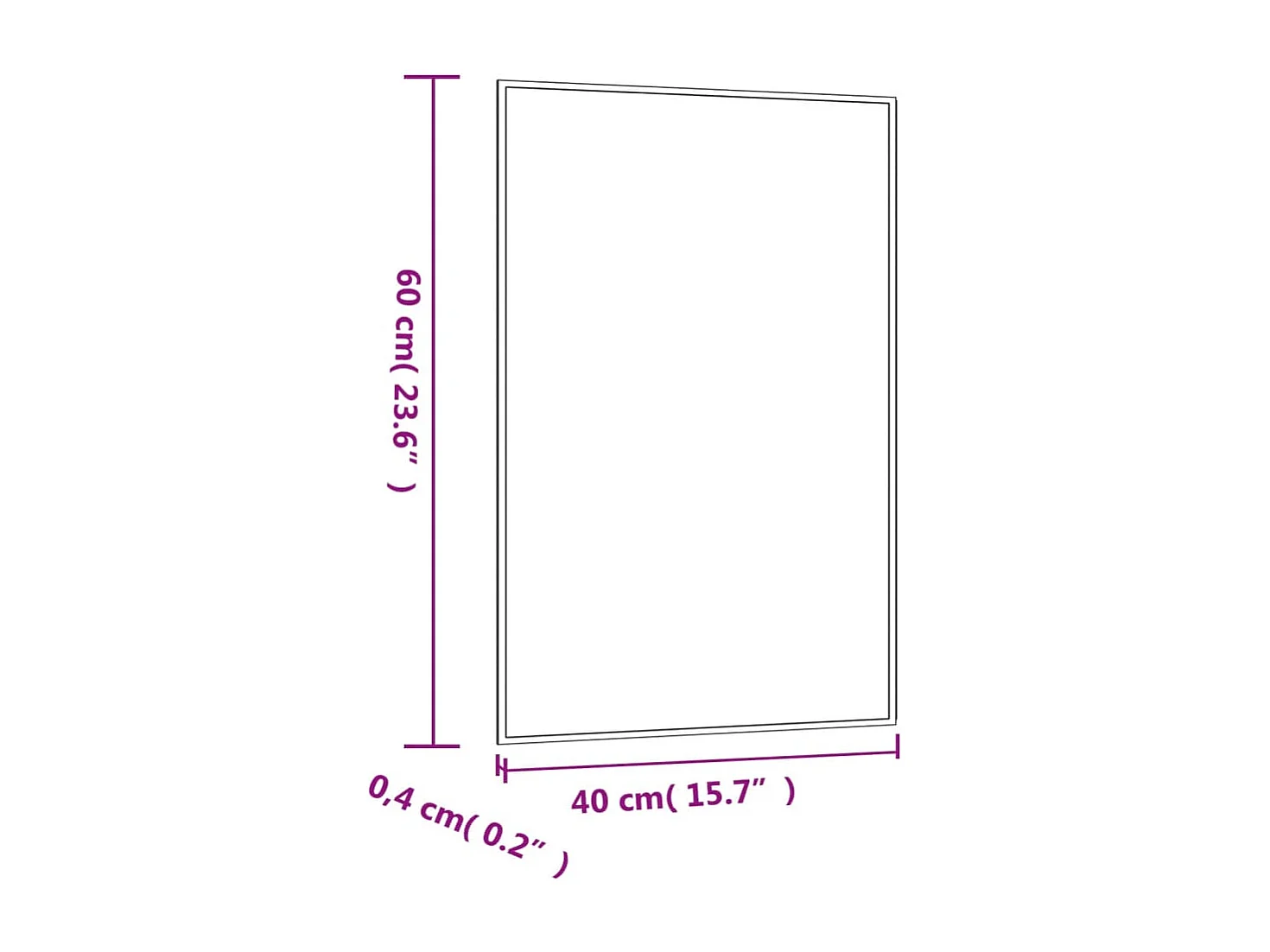 Wandspiegel 40x60 cm Glas Rechteckig