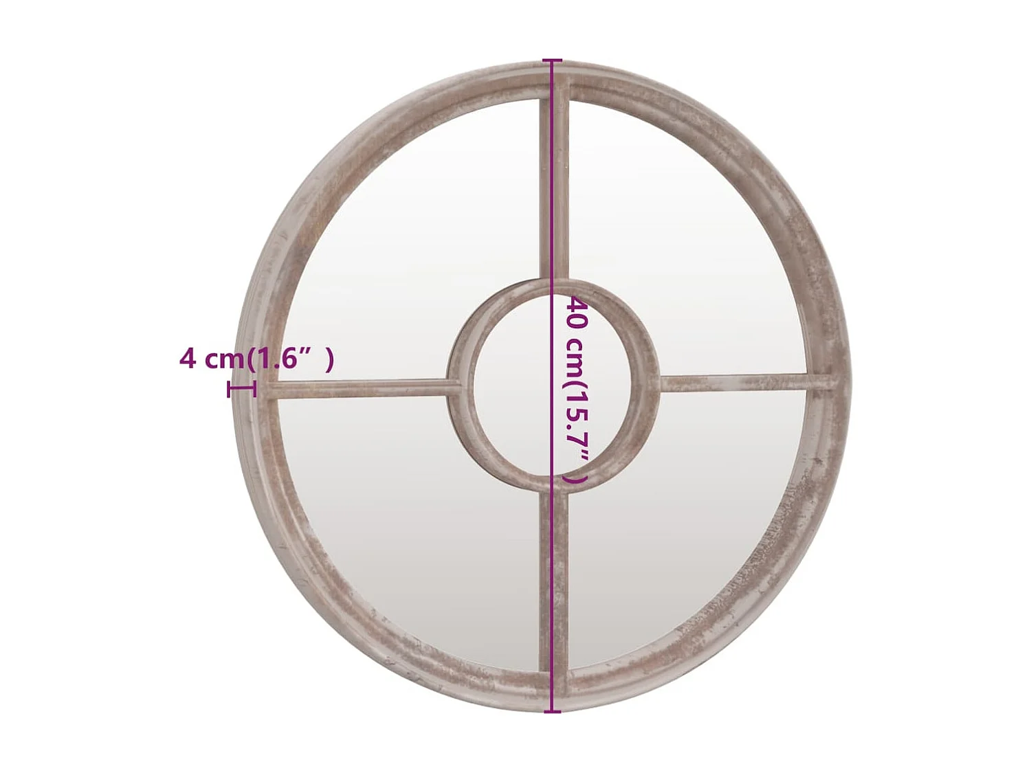 Miroir de jardin Sable 40x4 cm Fer Rond utilisation extérieure