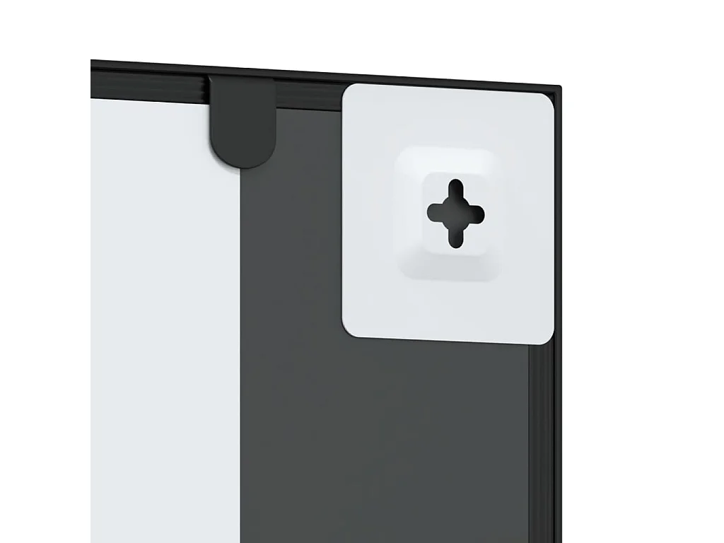 Miroir mural noir 50x100 cm rectangulaire fer