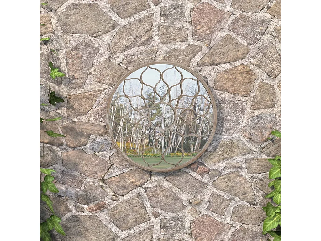 Miroir de jardin Sable 40x3 cm Fer Rond utilisation extérieure