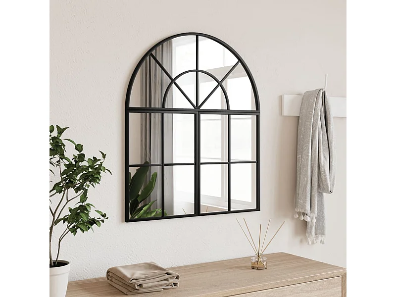 Miroir mural noir 60x70 cm arche fer