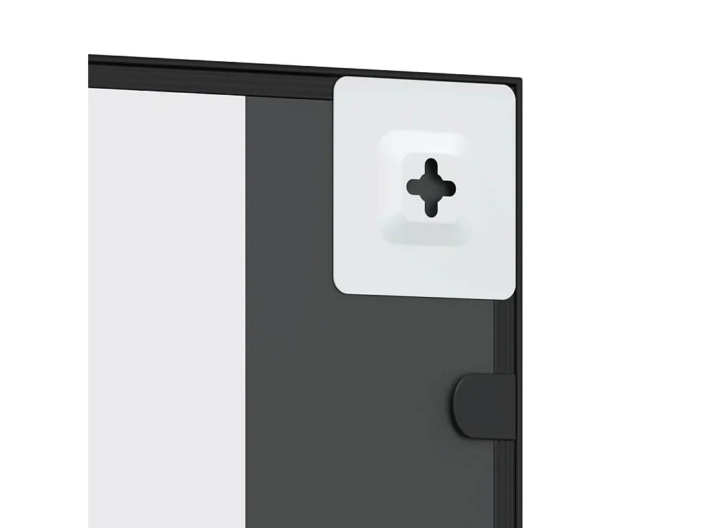 Espejo de pared rectangular de hierro negro 40x80 cm