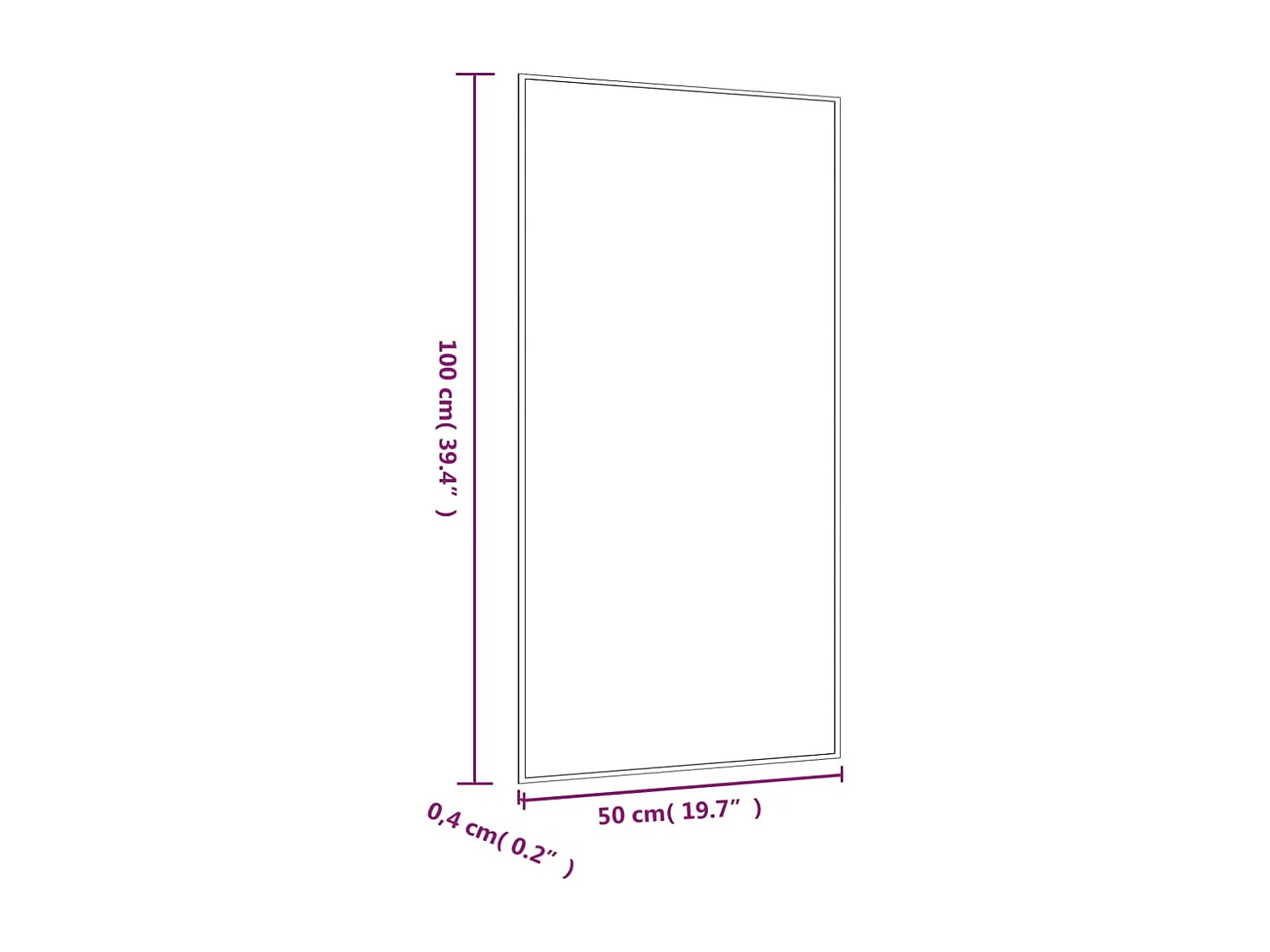 Wandspiegel 50x100 cm Glas Rechteckig