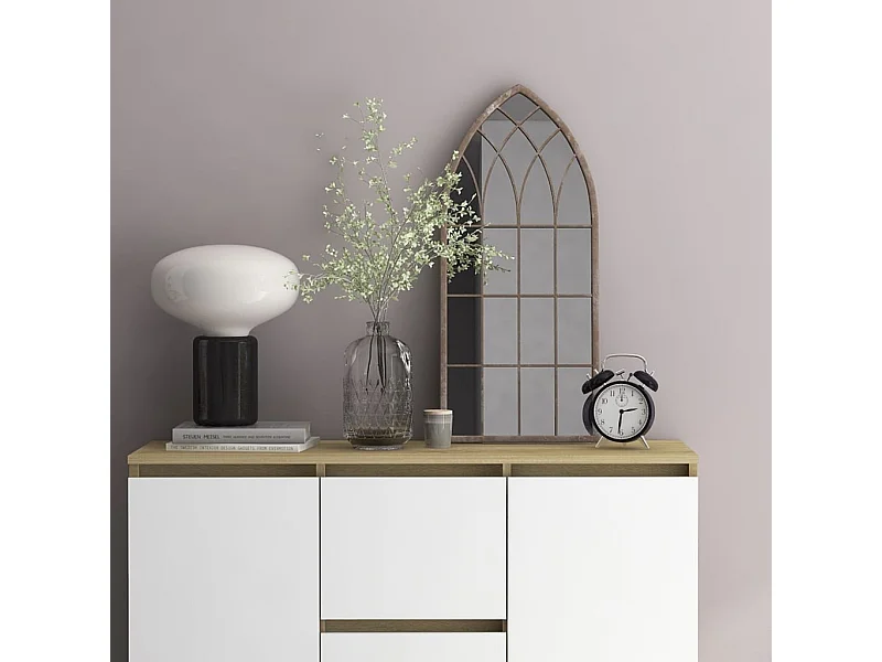 Espejo de hierro color arena para uso interior 70x30 cm