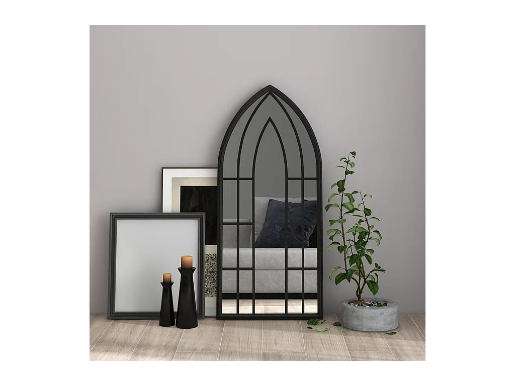 Miroir Noir 100x45 cm Fer pour utilisation à l'intérieur