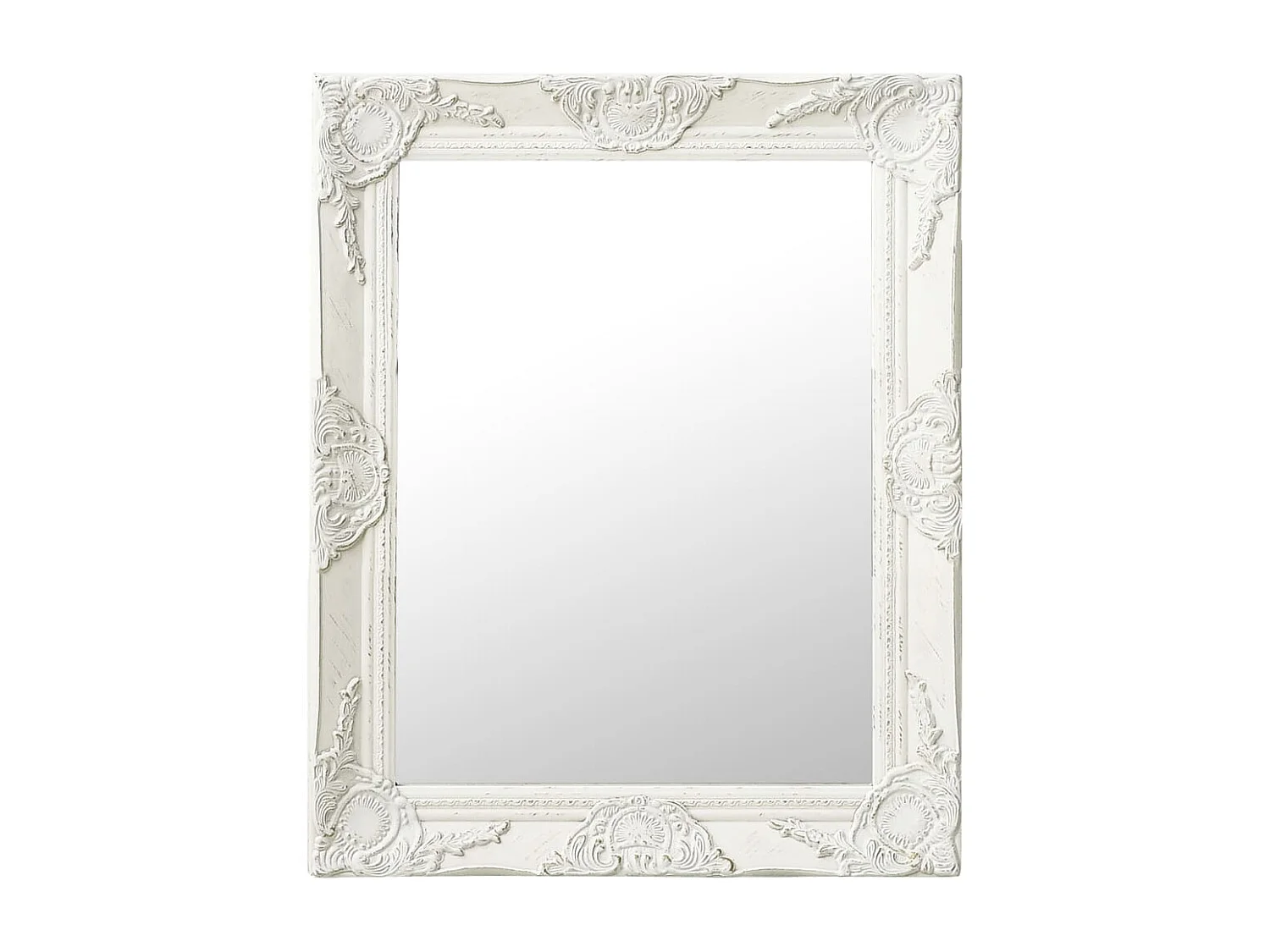 Miroir mural style baroque 50x60 cm Blanc