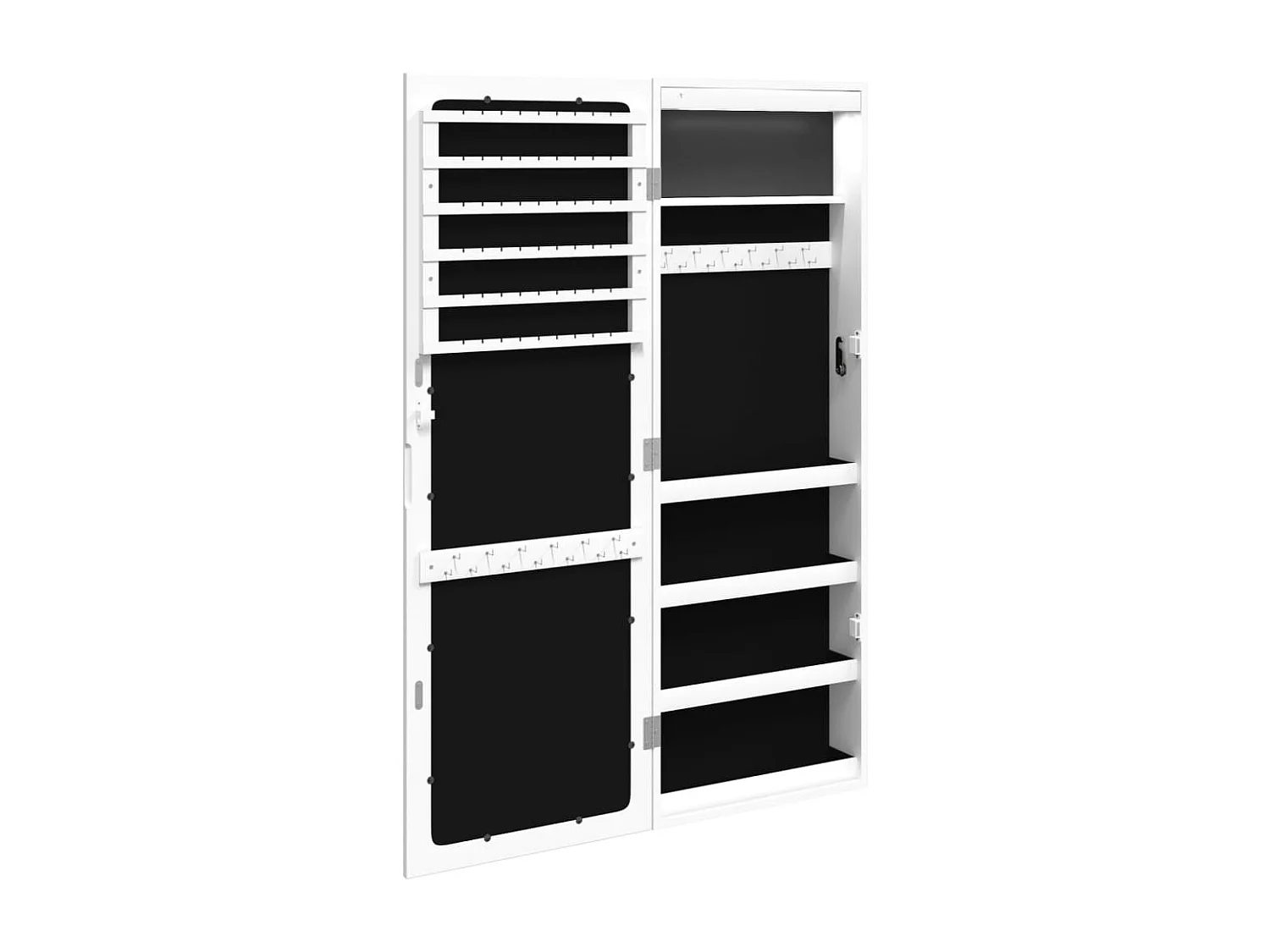 Sieradenkast met spiegel en LED wandgemonteerd wit