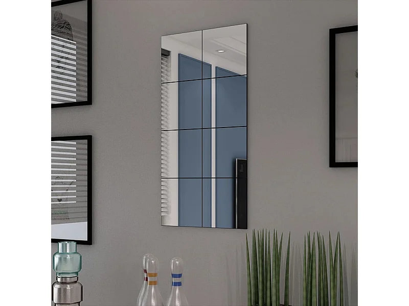 Carreaux de miroir sans cadre 8 pcs 20,5 cm