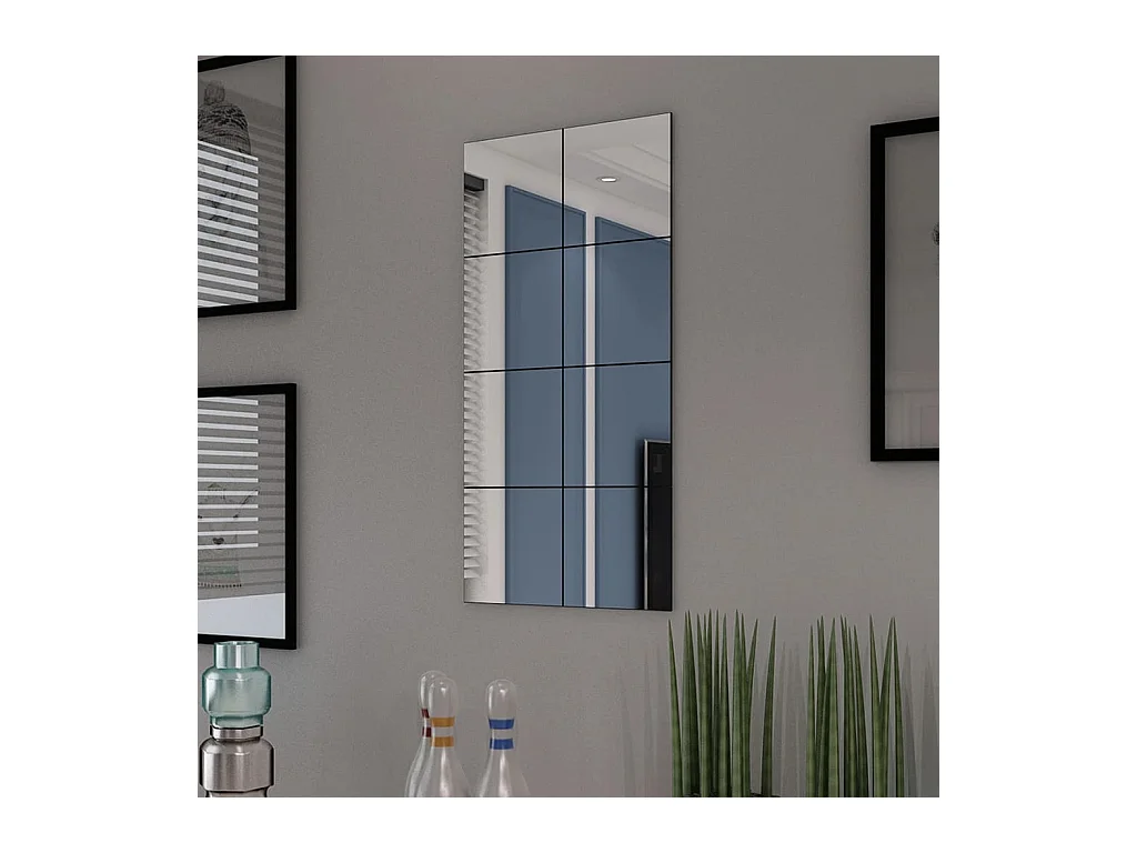Carreaux de miroir sans cadre 8 pcs 20,5 cm
