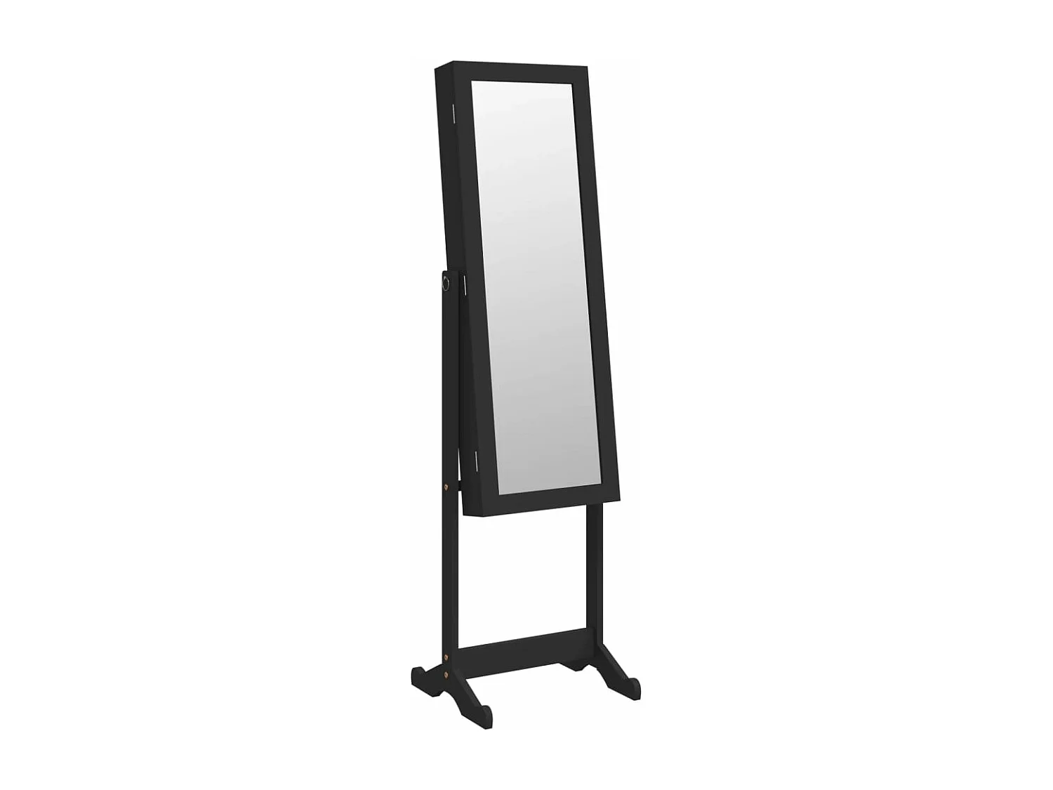 Armoire à bijoux miroir avec lumières LED sur pied noir
