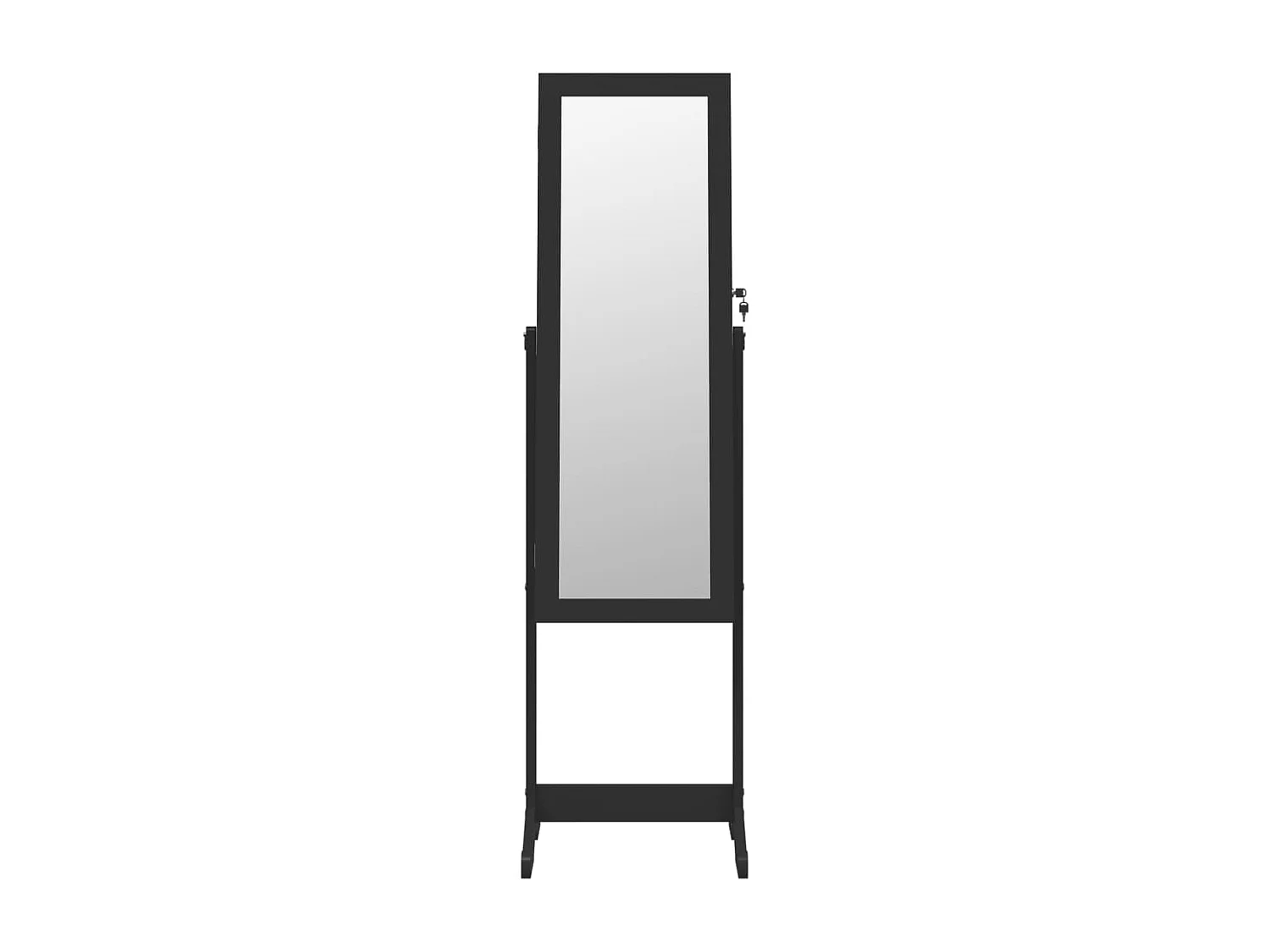 Armoire à bijoux miroir avec lumières LED sur pied noir