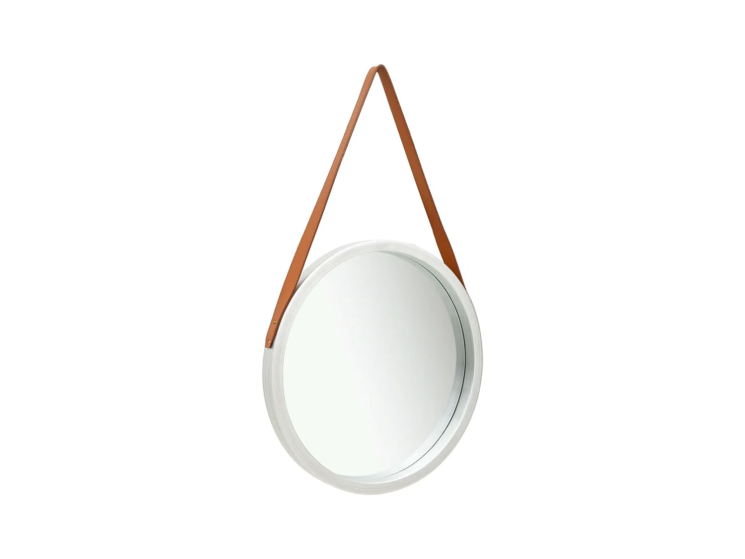 Espejo de pared con correa plateado 50 cm