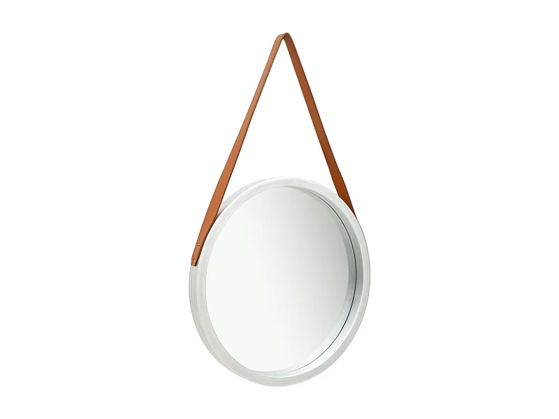 Wandspiegel met band 50 cm zilverkleurig