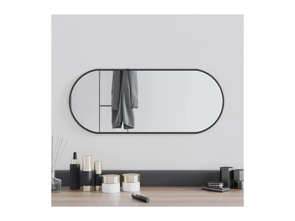 Miroir mural Noir 60x25 cm Ovale