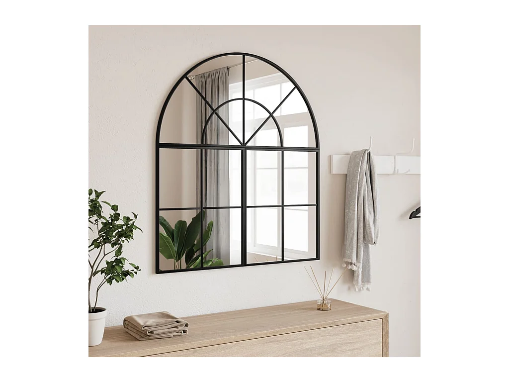 Miroir mural noir 80x40 cm arche fer