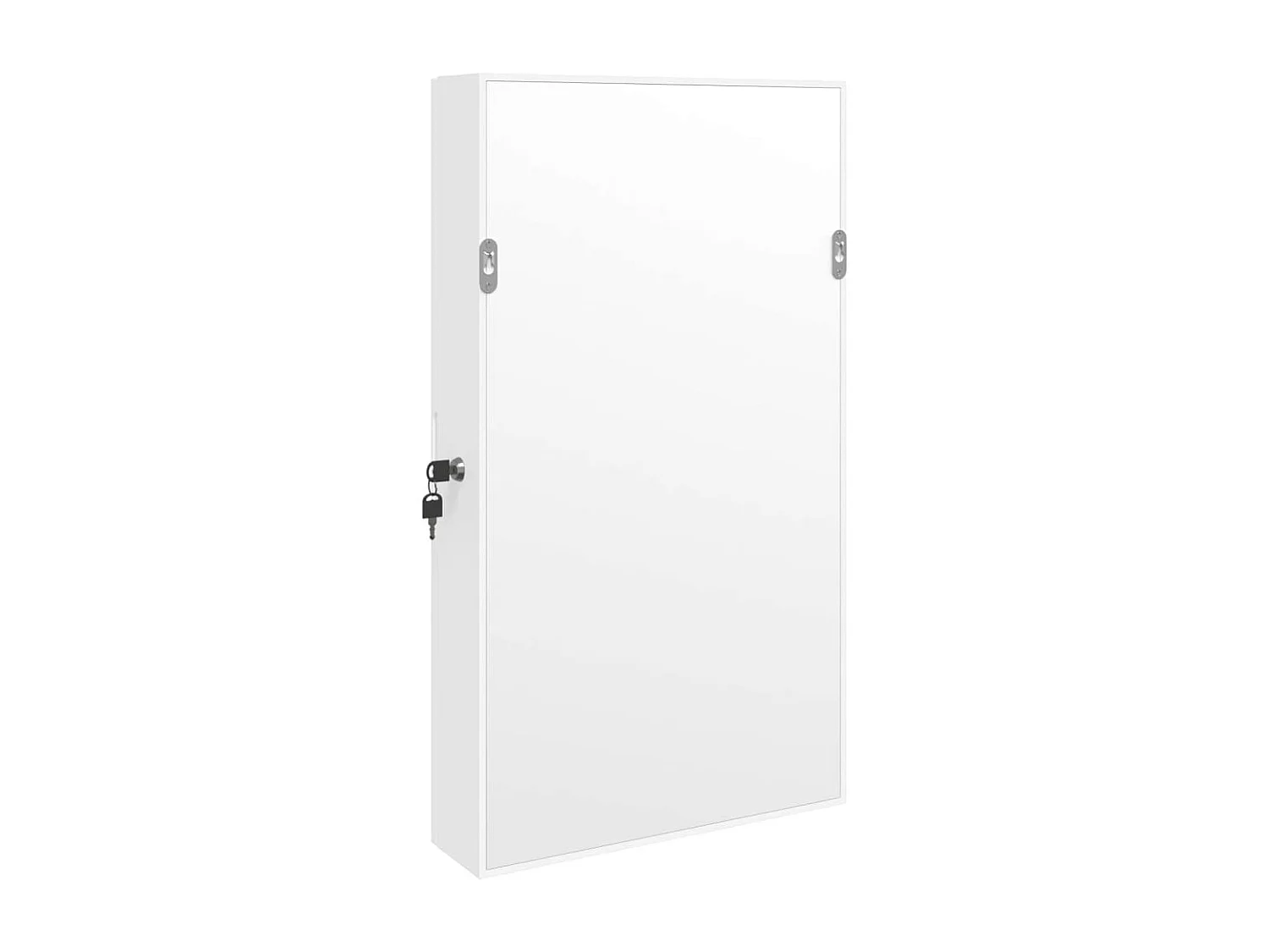 Armoire à bijoux avec miroir murale blanc 37,5x10x67 cm