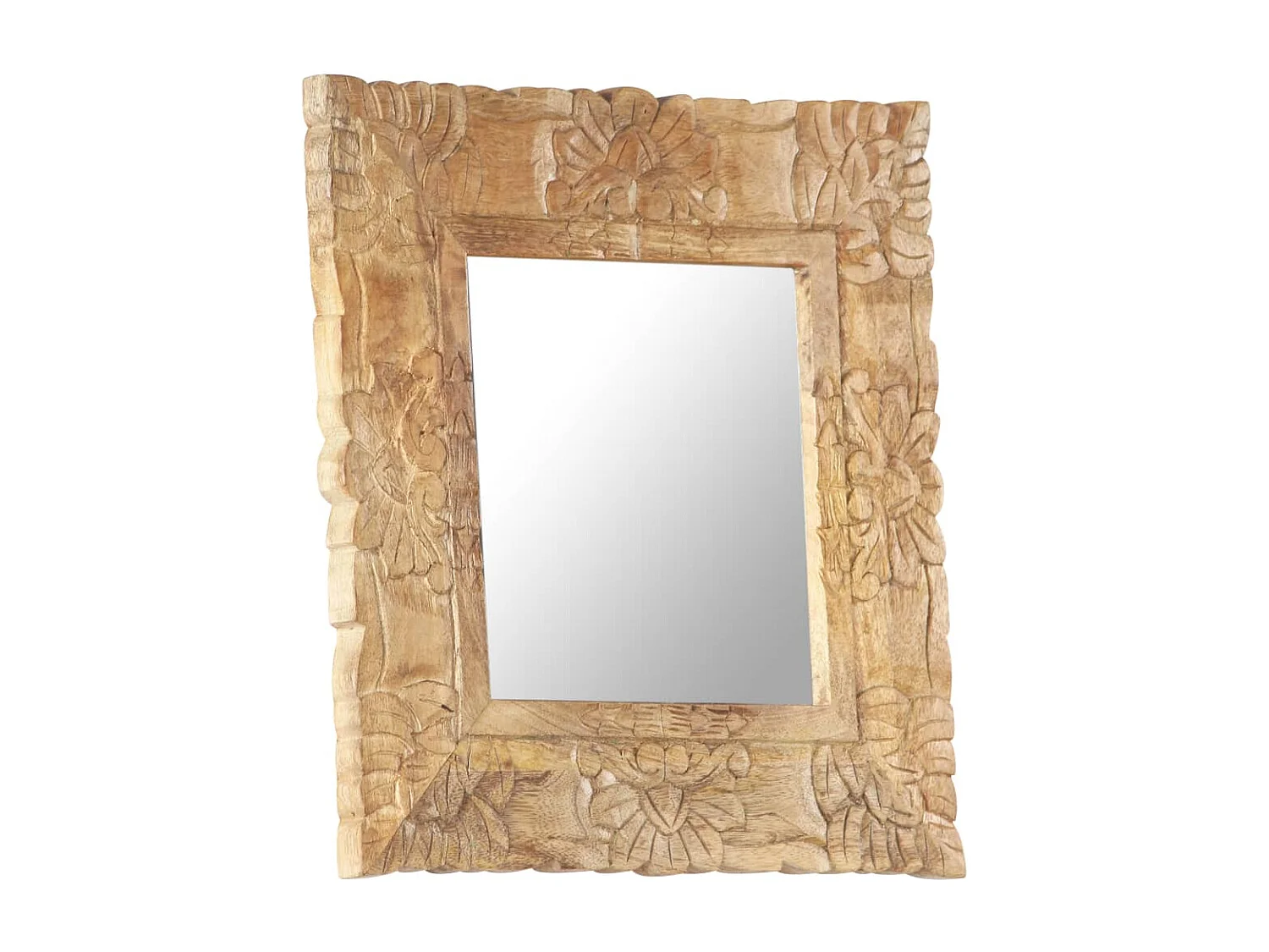 Specchio 50x50 cm in Legno Massello di Mango