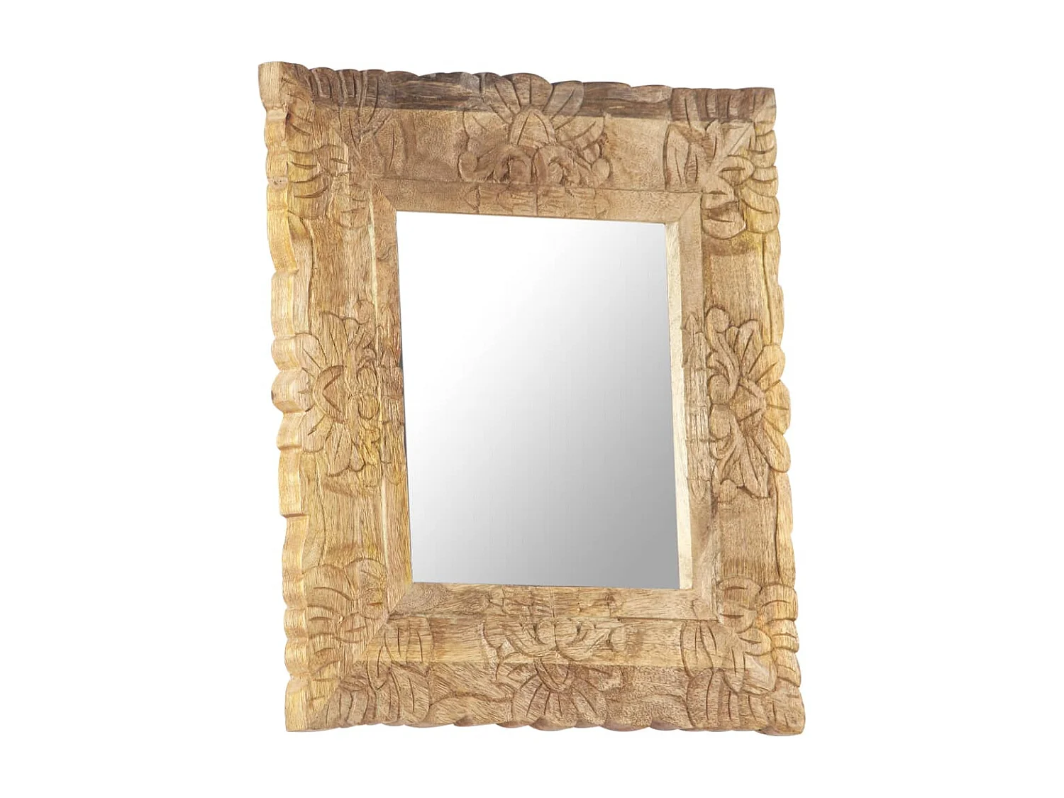 Specchio 50x50 cm in Legno Massello di Mango