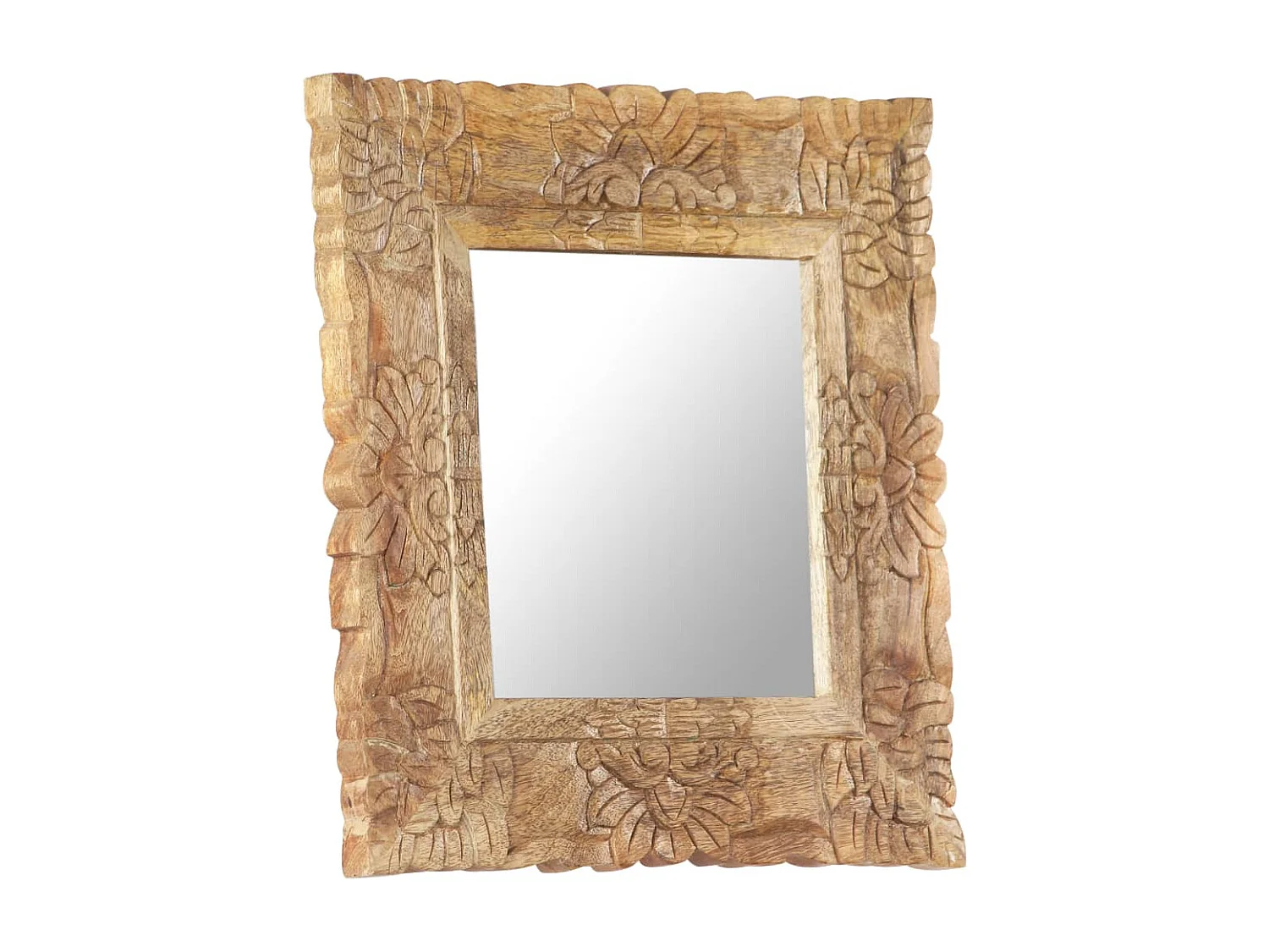 Specchio 50x50 cm in Legno Massello di Mango