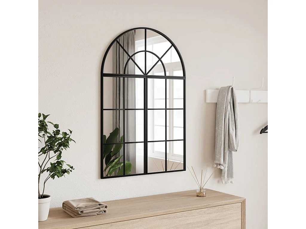 Miroir mural noir 60x30 cm arche fer