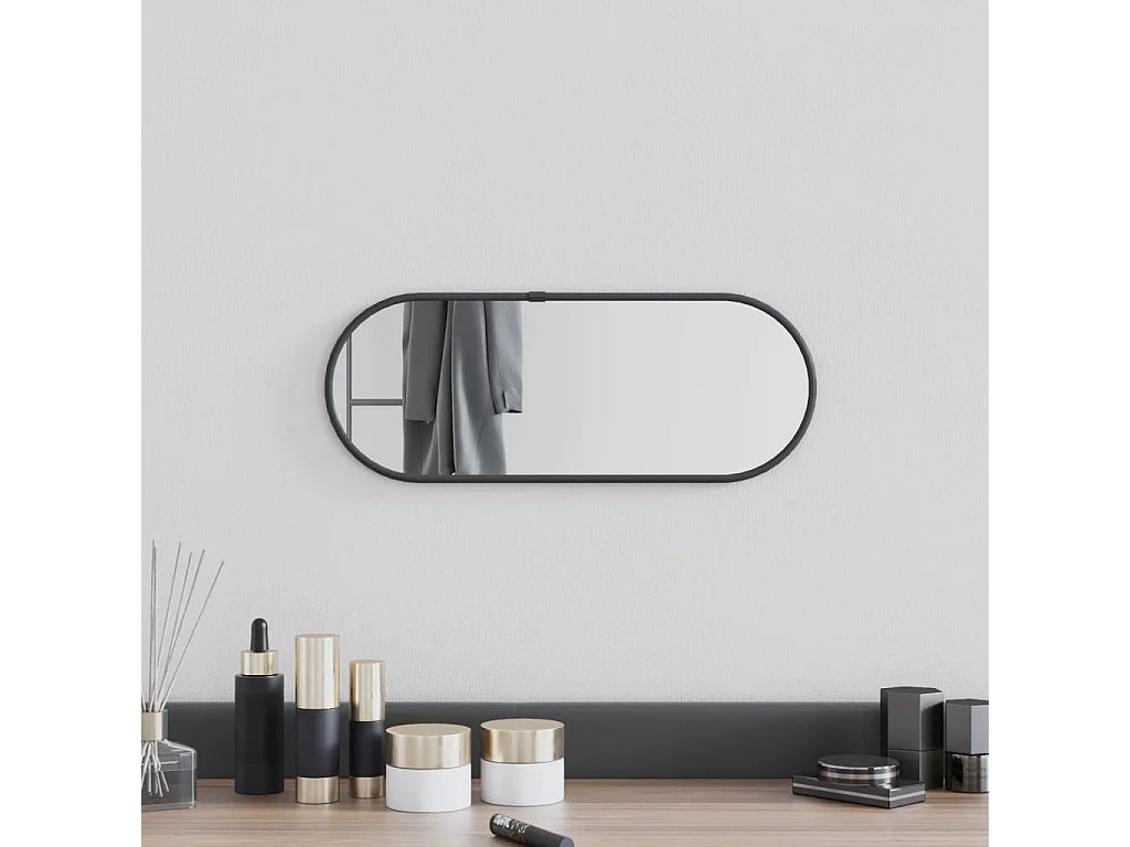 Espelho de parede 40x15 cm oval preto