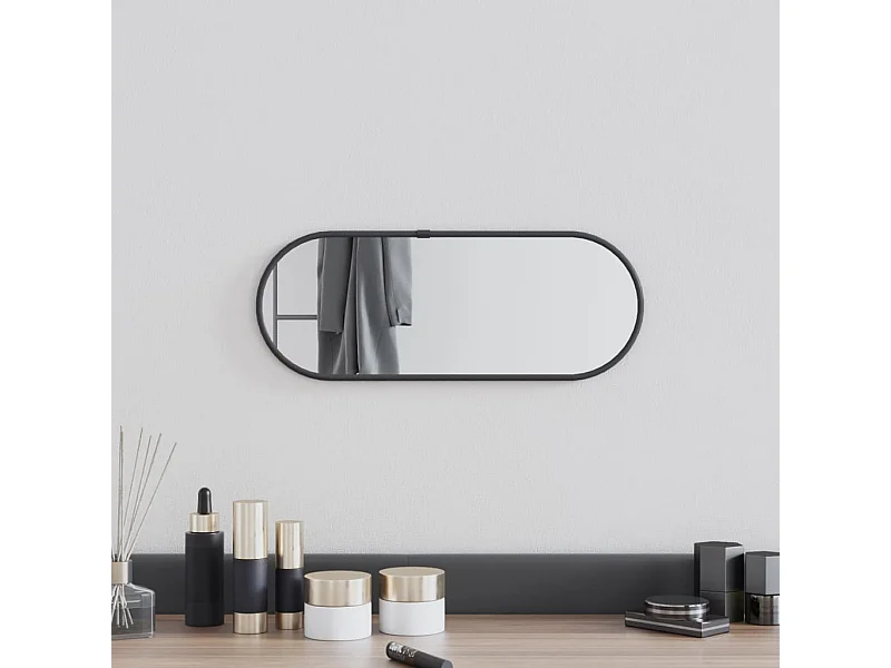 Espelho de parede 40x15 cm oval preto