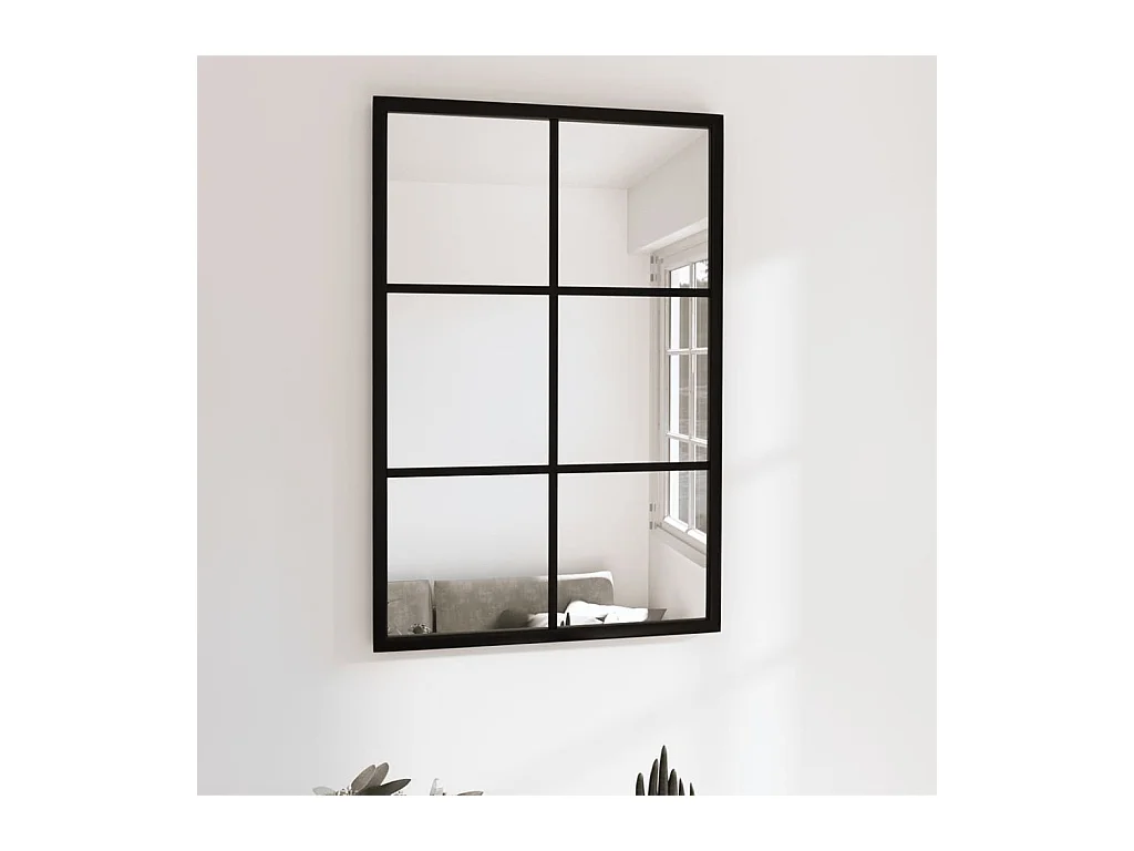 Miroir mural noir 60x40 cm métal