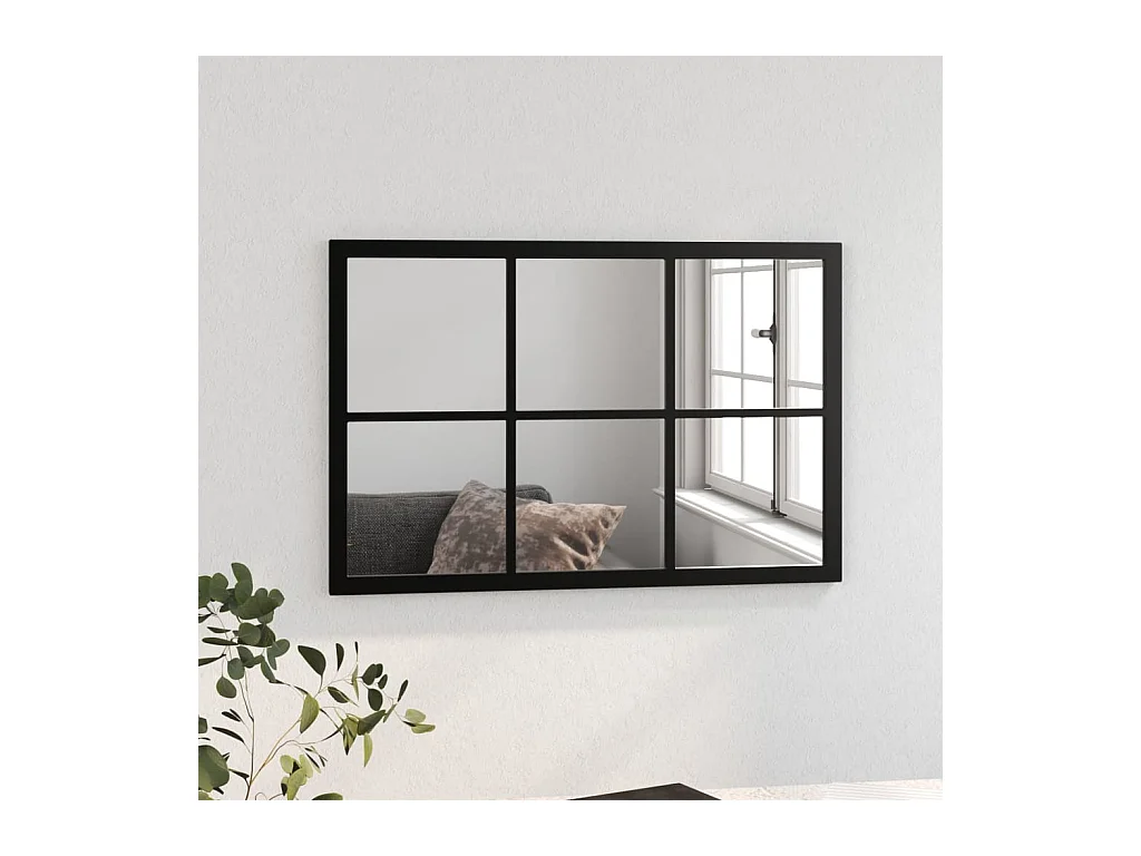 Miroir mural noir 60x40 cm métal