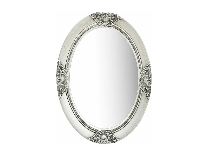 Specchio da Parete Stile Barocco 50x70 cm Argento