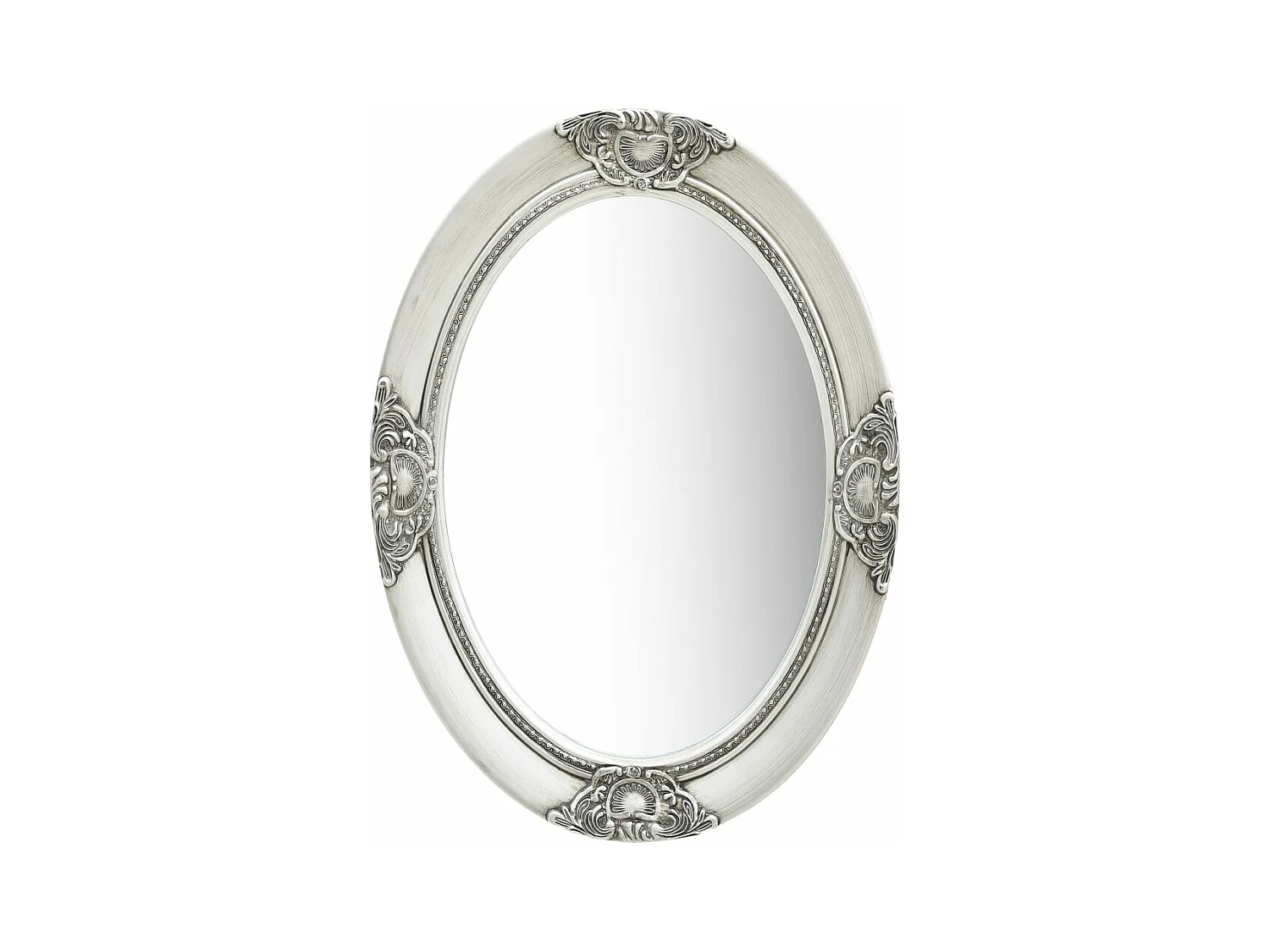 Miroir mural style baroque 50x70 cm Argenté