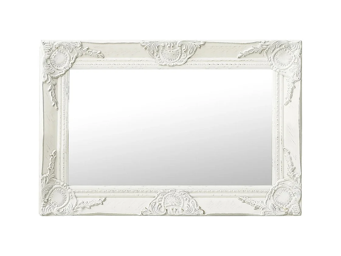 Miroir mural style baroque 60x40 cm Blanc