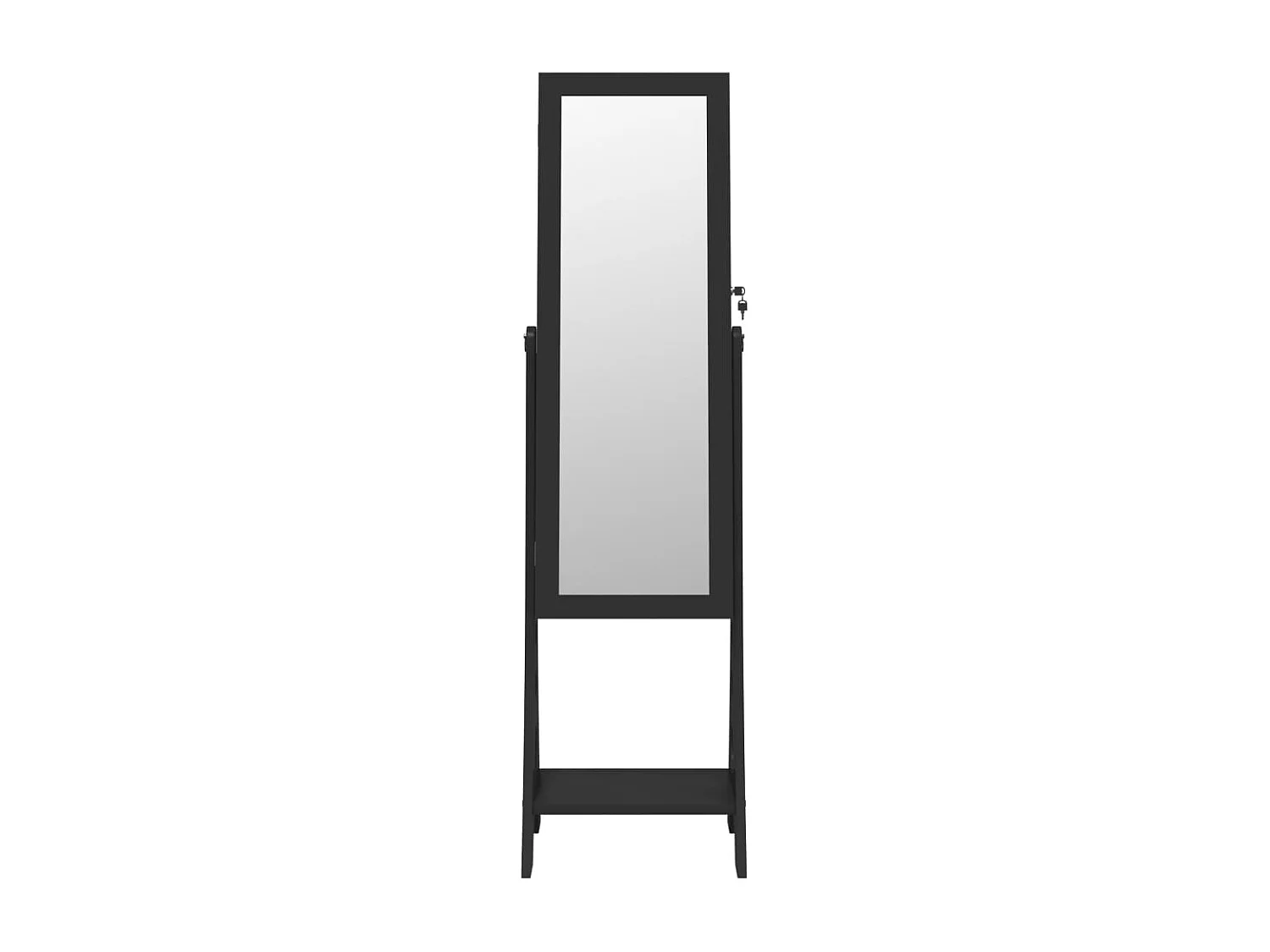 Armoire à bijoux miroir avec lumières LED sur pied noir