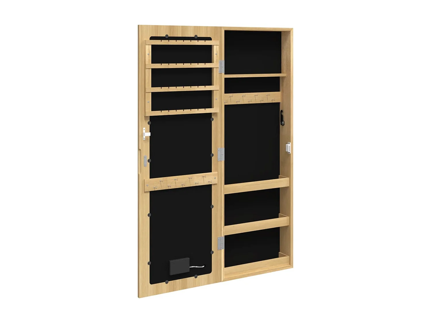 Armoire à bijoux avec miroir et éclairage LED mural