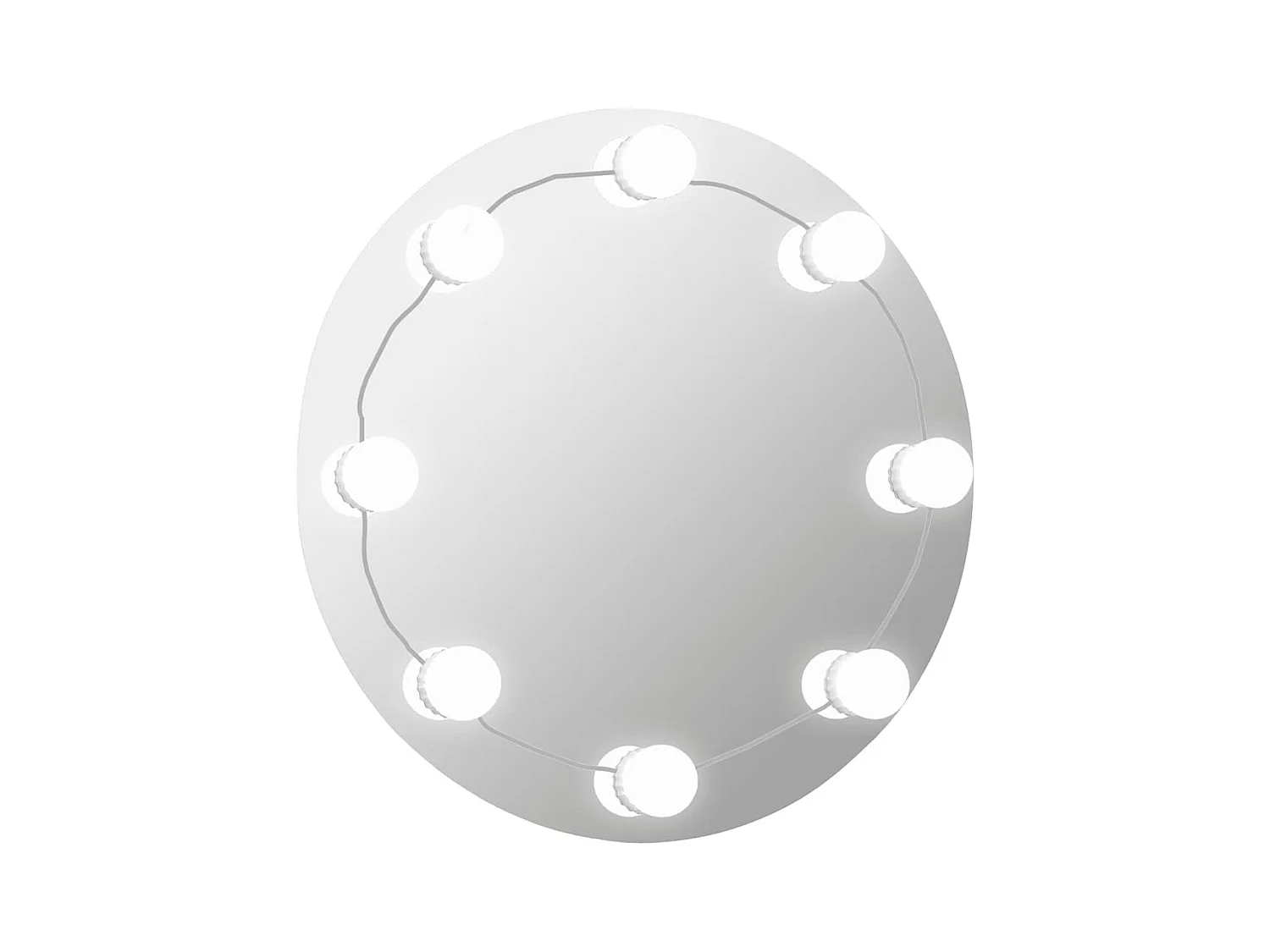Wandspiegel met LED-lampen rond glas