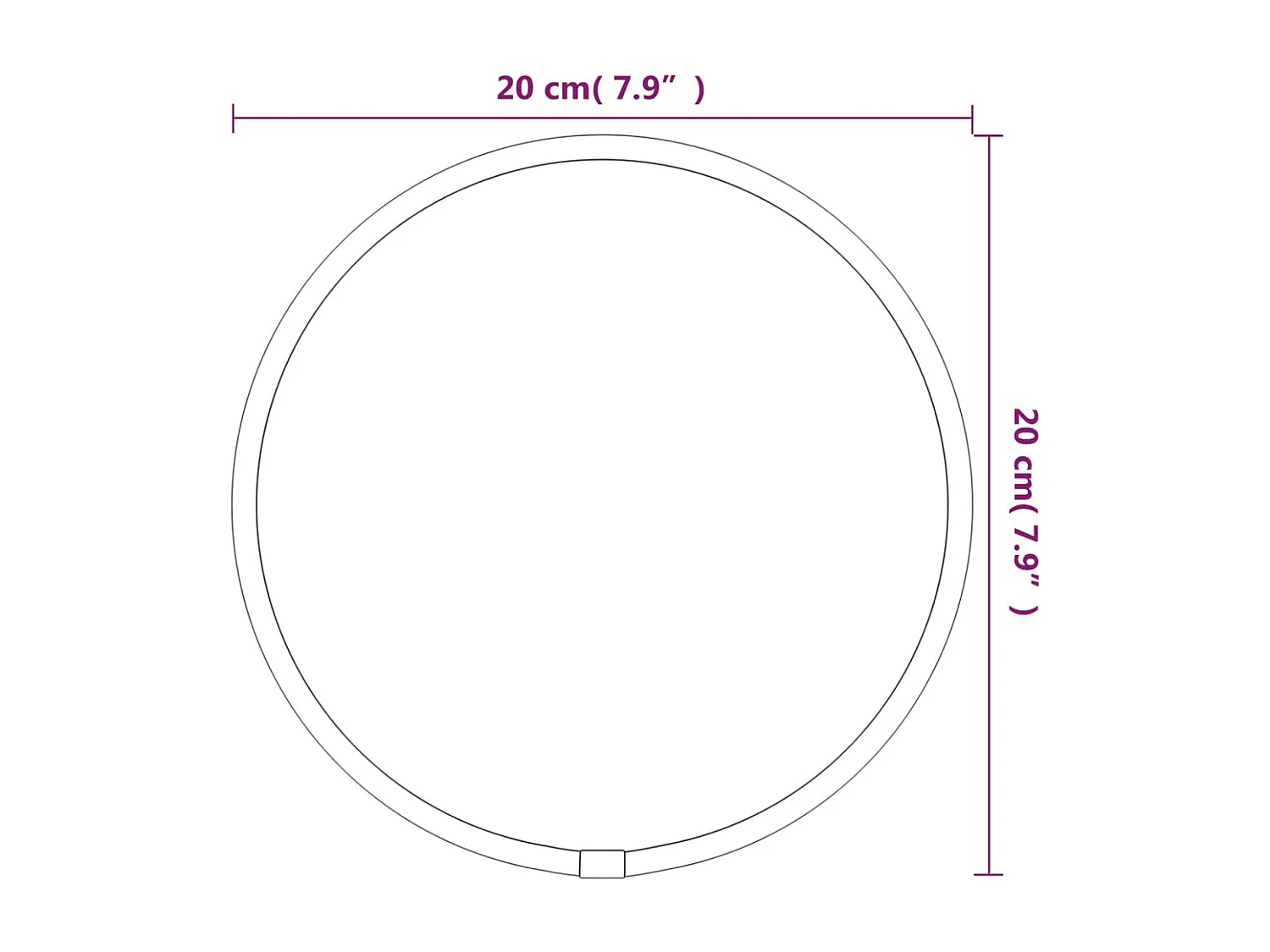 Wandspiegel rond Ø20 cm zilverkleurig