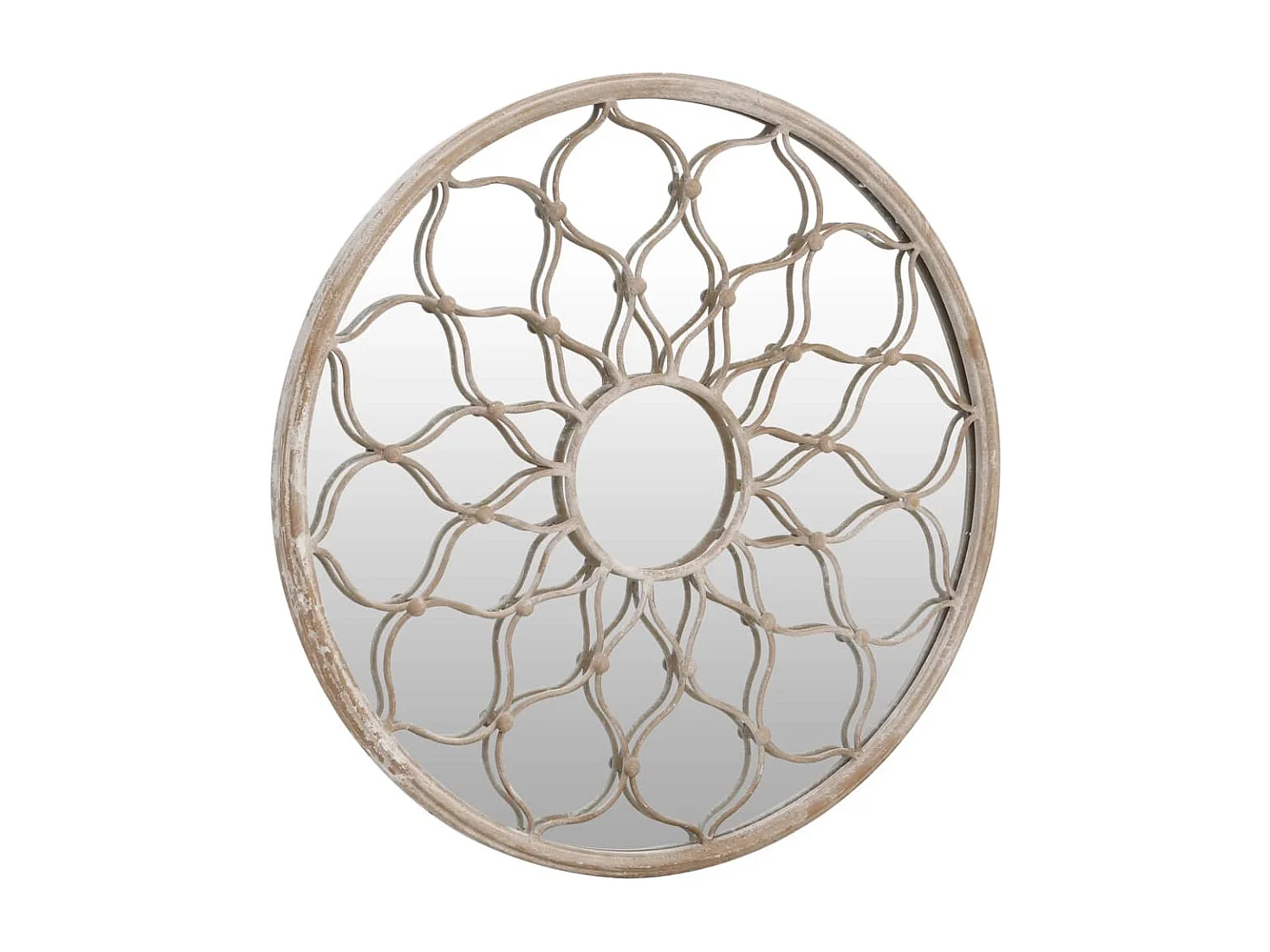 Specchio da Giardino Sabbia 60x3 cm in Ferro Rotondo da Esterno