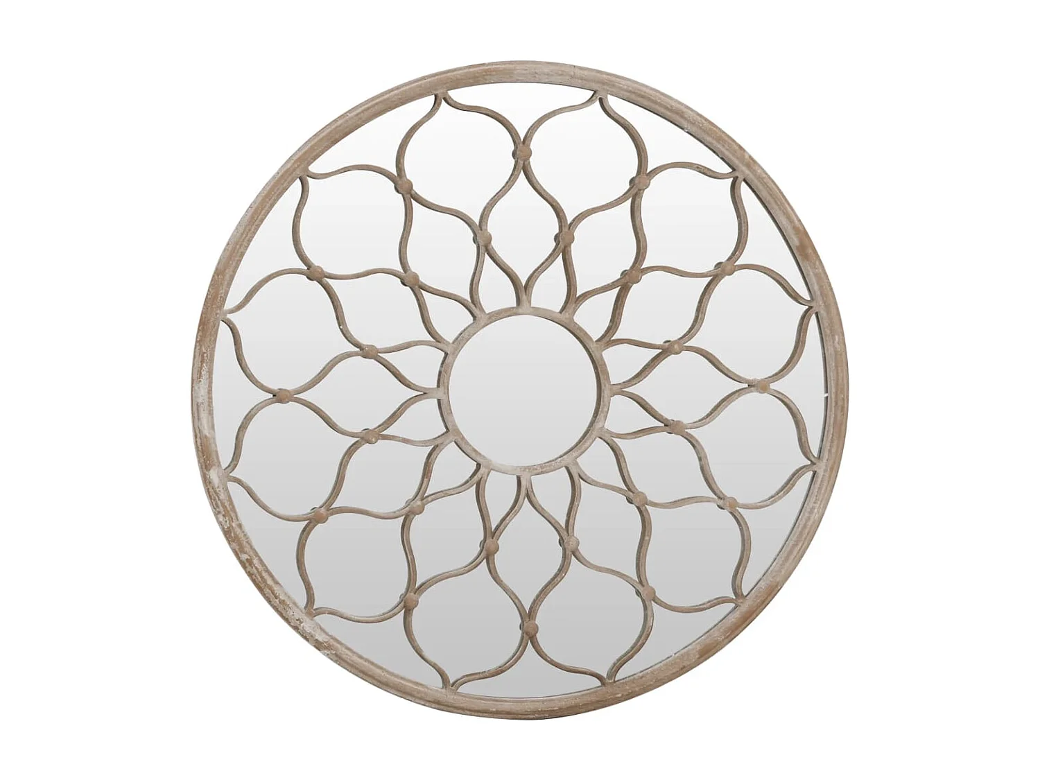 Specchio da Giardino Sabbia 60x3 cm in Ferro Rotondo da Esterno